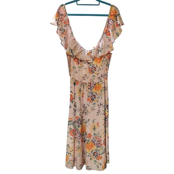 Rebecca Taylor 'Marlena' Silk Floral Print Ruffle Dress, Size 4, Multicolored - Picture 3 of 8